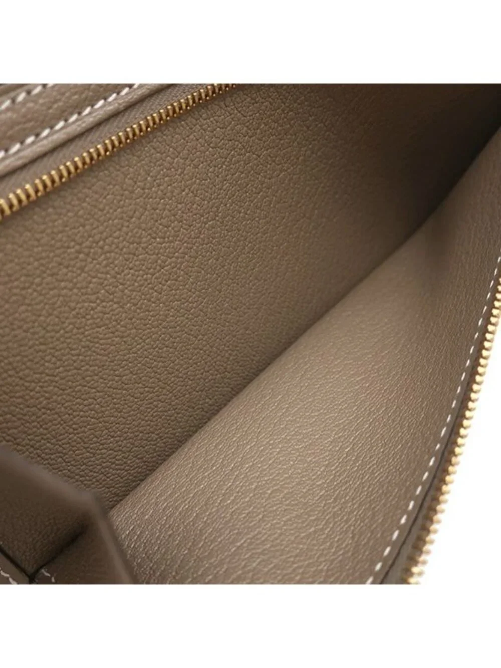 Hermes Wallet Bearn Souffle Chevre Etoupe Gold Gray